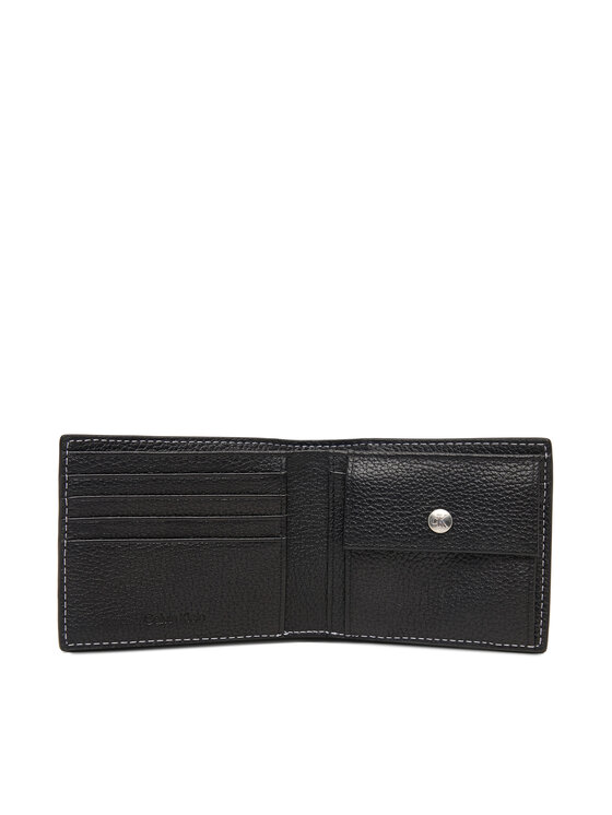 Calvin Klein Piniginė Calvin Klein Bold Pebble Billfold W/ Coin LV04D1270G Juoda