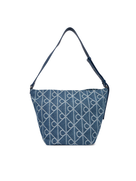 Calvin Klein Borsetta Calvin Klein Emblem Aop Denim Bucket LV04F3432G Blu
