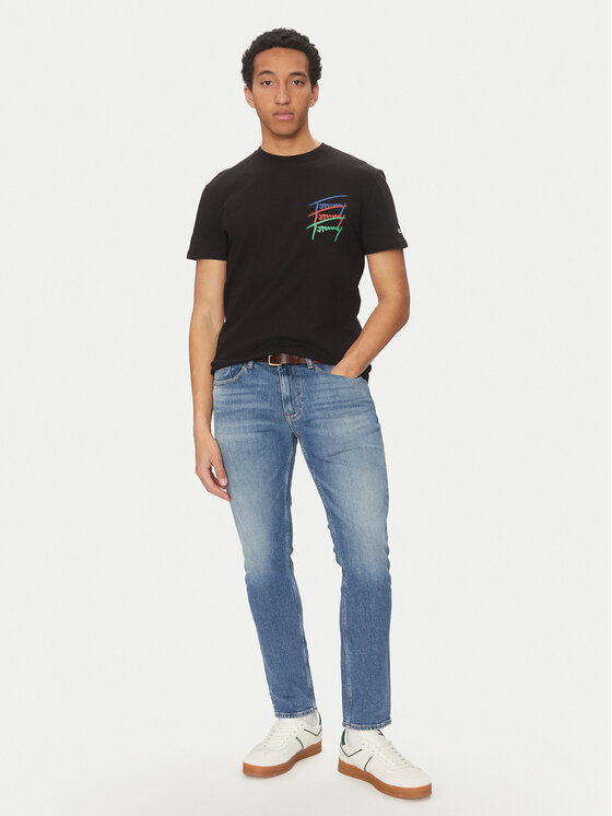 Tommy Jeans Tommy Jeans Póló Twisted Signature DM0DM20771 Fekete Regular Fit