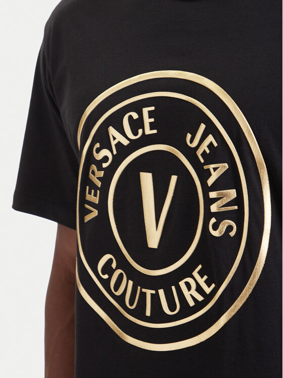 Versace Jeans Couture Versace Jeans Couture Camiseta 80GAHT02 CJ00T Negro Regular Fit