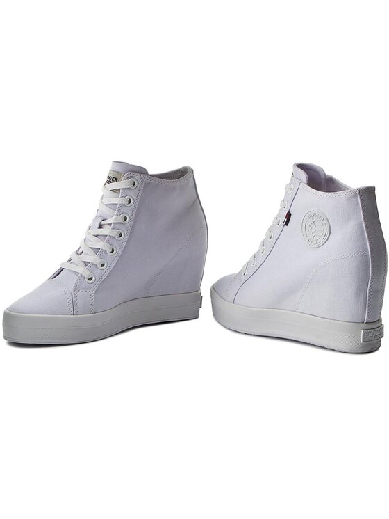 Tommy Hilfiger Snīkeri Tommy Hilfiger DENIM Nice Wedge 1D1 FW0FW00936 Balts