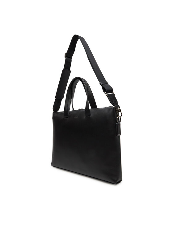 Calvin Klein Portatīvā datora soma Calvin Klein Ck Premium Leather Laptop Bag K50K512939 Melns