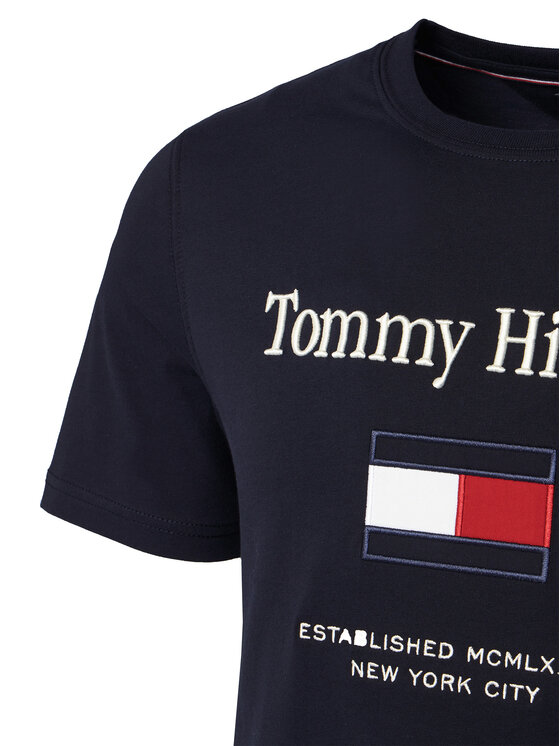 Tommy Hilfiger Tommy Hilfiger Camiseta Embro Flag MW0MW42736 Azul marino Regular Fit
