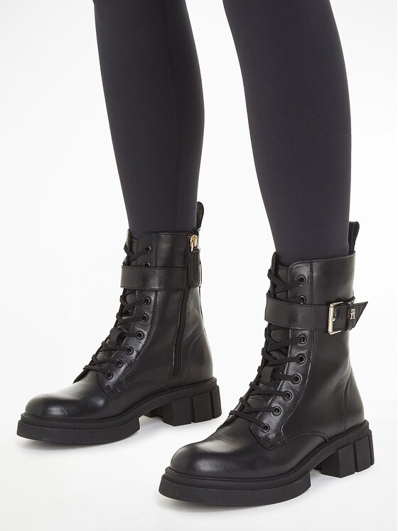 Tommy Hilfiger Scarponcini Tommy Hilfiger Cool Feminine Bikerboot FW0FW07322 Nero