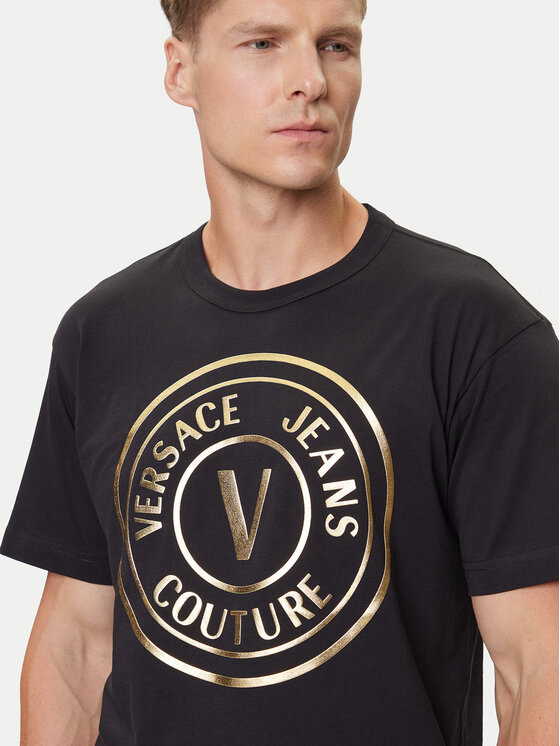 Versace Jeans Couture Versace Jeans Couture Camiseta 79GAHT01 CJ00T Negro Regular Fit