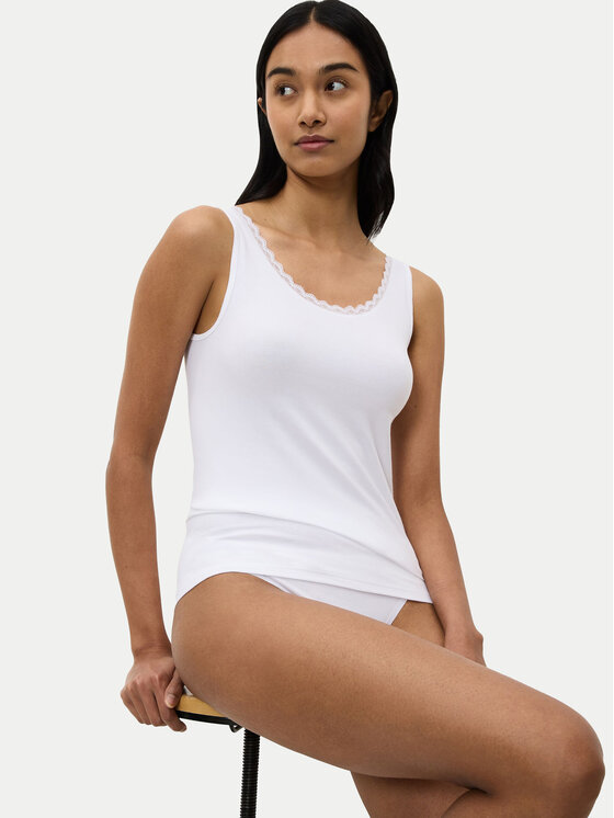 Triumph Triumph Топ Feel Of Cotton 10224975 Білий Slim Fit