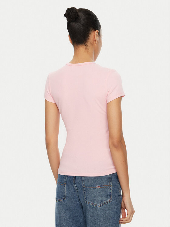 Tommy Jeans Tommy Jeans Majica Essential DW0DW17383 Roza Slim Fit