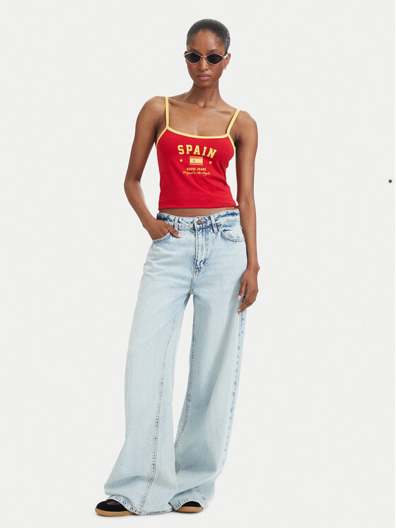 Guess Jeans Guess Jeans Топ W6YP20 K4202 Червоний Slim Fit