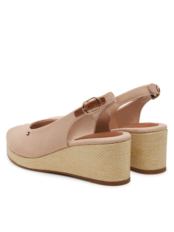 Tommy Hilfiger Espadrilles Tommy Hilfiger Flag Mid Wedge Espad Slingback FW0FW08595 Rózsaszín