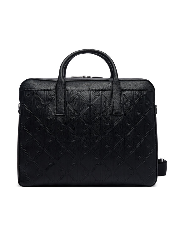 Calvin Klein Aktówka Calvin Klein Emblem Aop Deboss LV04D3561G Czarny