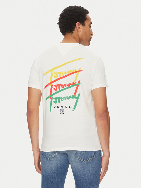 Tommy Jeans Tommy Jeans Marškinėliai Twisted Signature DM0DM20771 Balta Regular Fit