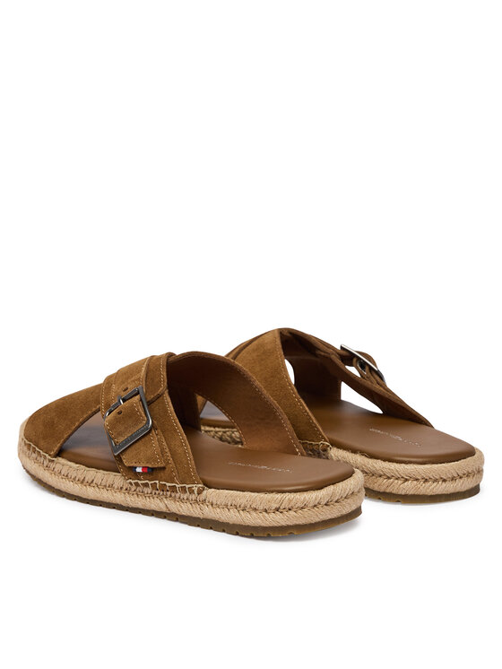 Tommy Hilfiger Espadryle Tommy Hilfiger Buckle Flexible Sandals FM0FM05772 Brązowy