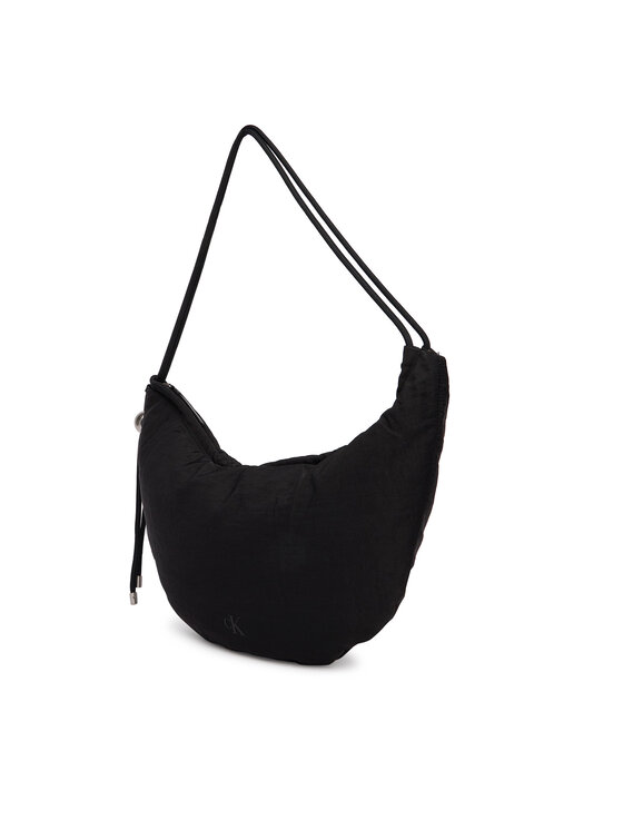 Calvin Klein Kabelka Calvin Klein Nylon Cord Small Hobo Bag LV04F3382G Čierna