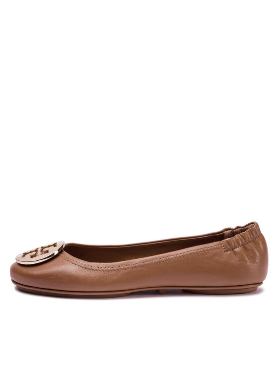 Tory Burch Балетки Tory Burch Minnie Travel Ballet With Metal Logo 50393 Коричневий