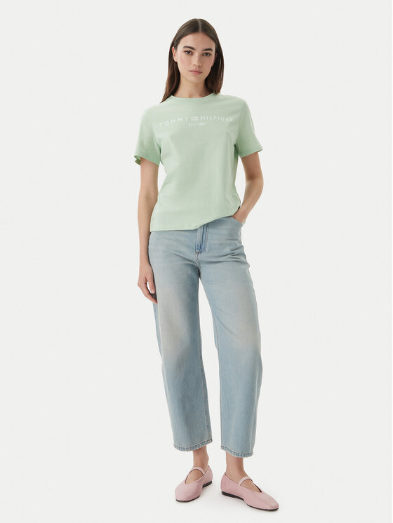 Tommy Hilfiger Tommy Hilfiger Camiseta WW0WW40276 Verde Regular Fit