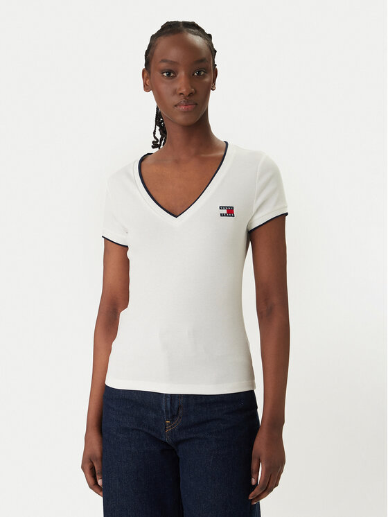 Tommy Jeans Tommy Jeans Camiseta DW0DW22275 Blanco Slim Fit