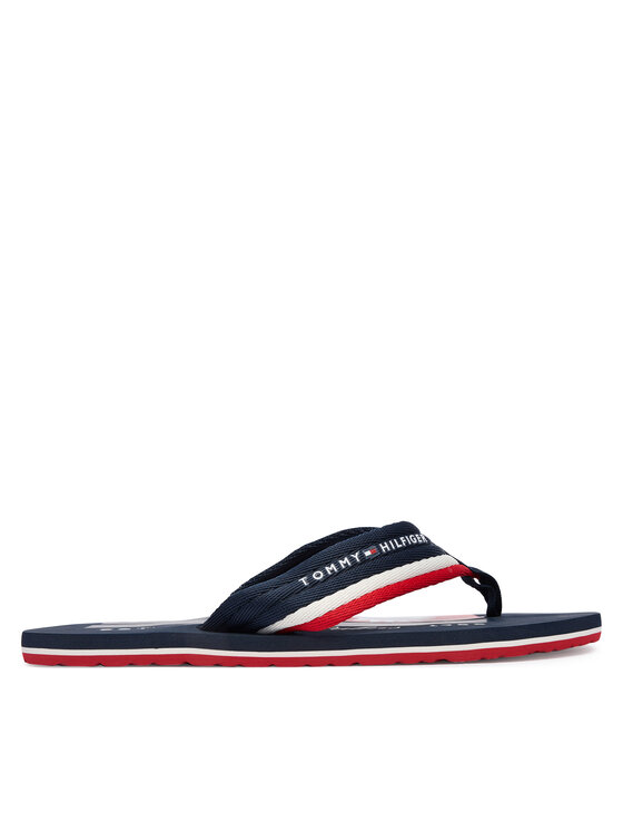 Tommy Hilfiger Japonki Tommy Hilfiger Patch Hilfiger Beach Sandal FM0FM05903 Granatowy
