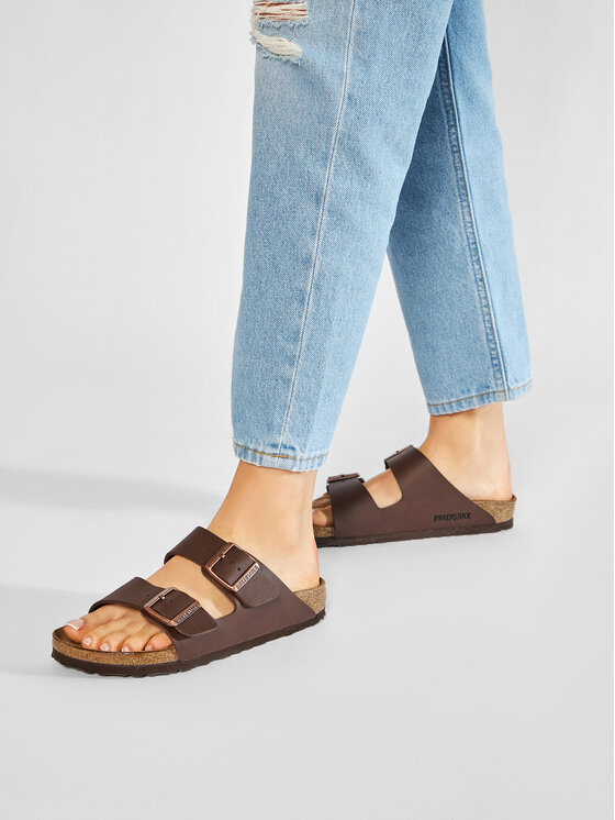 Birkenstock Klapki Birkenstock Arizona Birko-Flor 0051703 Brązowy
