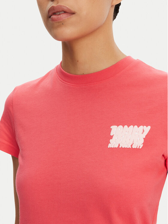 Tommy Jeans Tommy Jeans Póló Bubble DW0DW21338 Rózsaszín Regular Fit