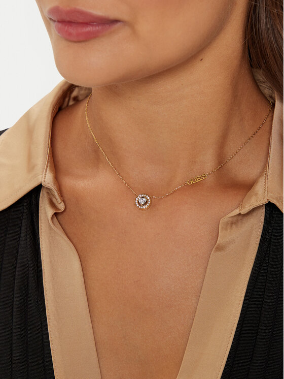 Guess Set náušnice a náhrdelník Guess JUBS04 694JW Zlatá