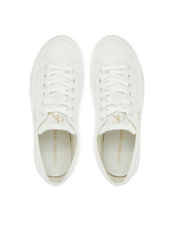 Calvin Klein Jeans Teniși Calvin Klein Jeans Vulc Flatform Low Cv Mg YW0YW01763 Alb