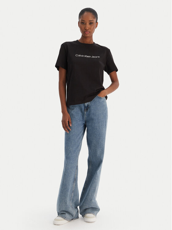 Calvin Klein Jeans Calvin Klein Jeans T-shirt A- Inst. Logo Classic LV047C912G Crna Regular Fit