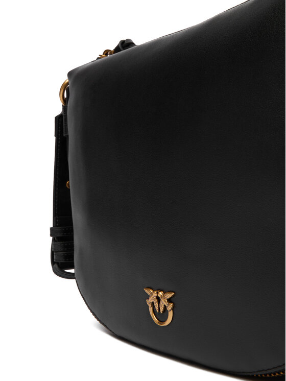 PINKO Ročna torba PINKO Hobo Zip Around Mini Ai 25-26 PLTT 105332 A0QO Črna