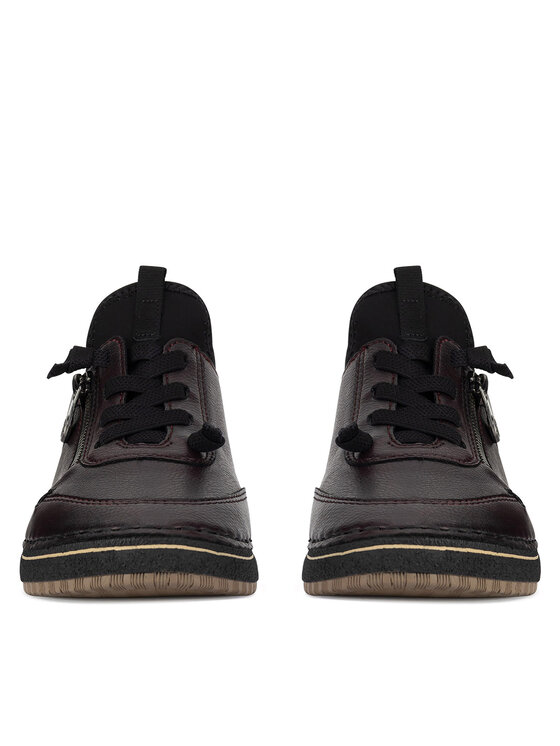 Rieker N9517 Sneaker Basse Donna: Scarpe In Pelle Sintetica Con Zeppa E Plantare Intercambiabile, Larghezza H - 2