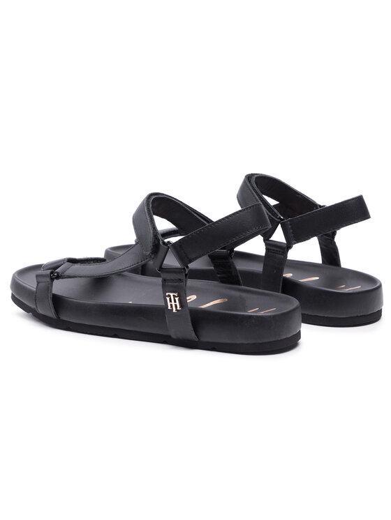 Tommy Hilfiger Sandalias Tommy Hilfiger Th Interlock Flat Sandal FW0FW05623 Negro