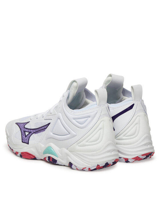 Mizuno Batai uždaroms aikštelėms Mizuno Wave Momentum 3 Mid V1GC2317 Balta