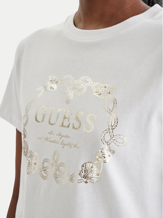 Guess Guess Футболка E6GI00 I3Z14 Білий Regular Fit