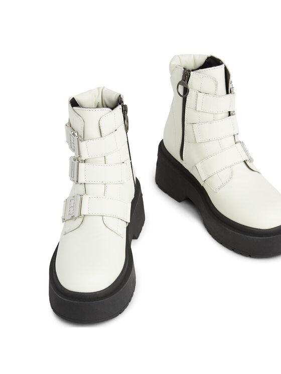 Tommy Jeans Škornji Tommy Jeans Tjw Chunky Boot Hardware EN0EN02443 Écru