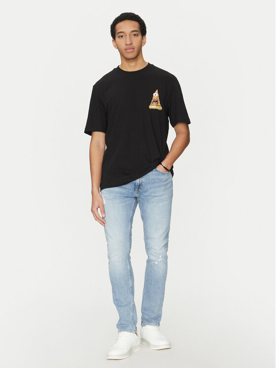 HUGO HUGO Marškinėliai Nizzerio 50533390 Juoda Regular Fit
