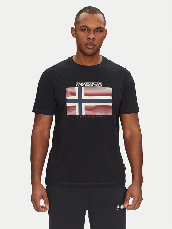 Napapijri Napapijri Футболка S-Lari NP0A4IE59411 Чорний Regular Fit