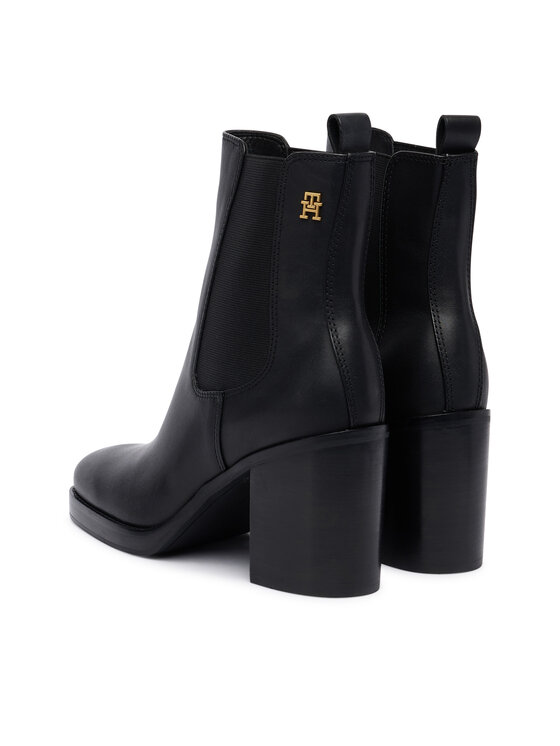 Tommy Hilfiger Škornji Tommy Hilfiger Square Toe Chelsea High Block Hl FW0FW08844 Črna