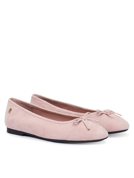 Tommy Hilfiger Balerinke Tommy Hilfiger Th Monogram Suede Ballerinas FW0FW09357 Ružičasta