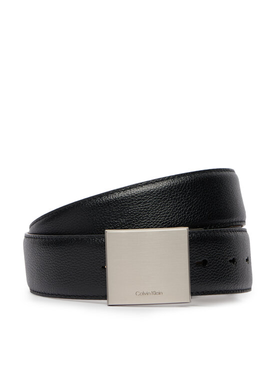 Calvin Klein Pasek Calvin Klein Dress Plaque Pebble 35Mm Adj LV04D7080G Czarny