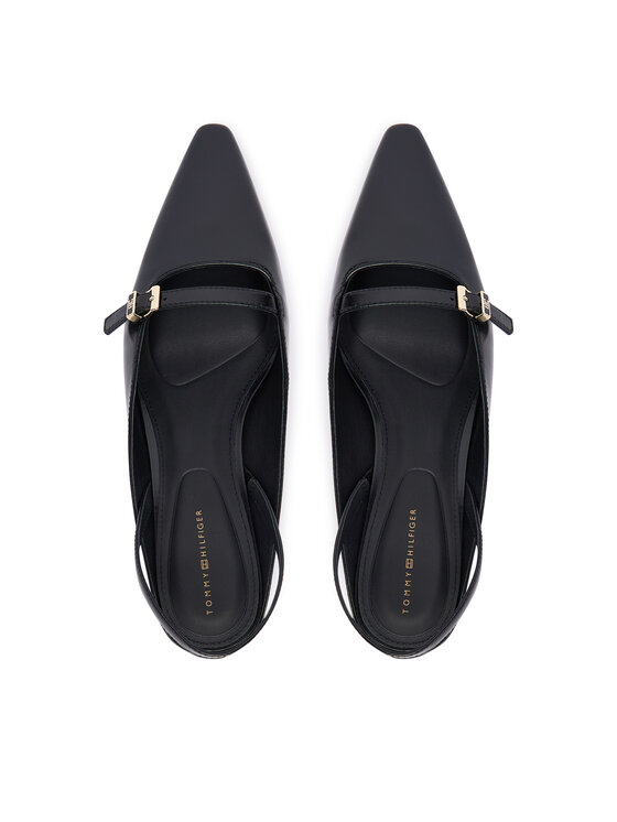 Tommy Hilfiger Pantofi pumps Tommy Hilfiger Th Buckle Kitten Slingback Pump FW0FW09384 Negru