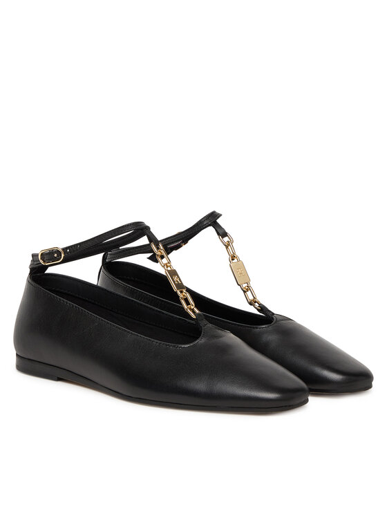 Tommy Hilfiger Ballerine Tommy Hilfiger Th-Bar Chain Ballet FW0FW09003 Nero