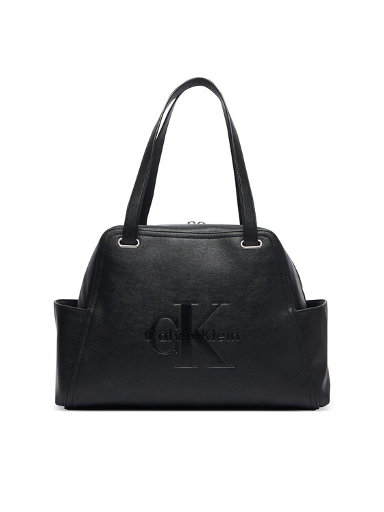 Calvin Klein Torebka Calvin Klein Pockets Monologo Tote LV04F3689G Czarny