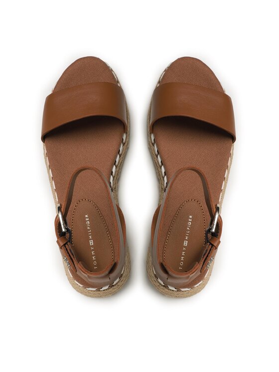 Tommy Hilfiger Espadrillas Tommy Hilfiger Low Wedge Sandal FW0FW07080 Marrone