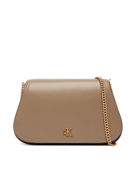 Calvin Klein Borsetta Calvin Klein Ck Curved Wallet On Chain LV04F1153G Beige