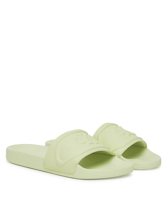 Calvin Klein Jeans Klapki Calvin Klein Jeans Slide Pu Hf Mg YW0YW01879 Zielony
