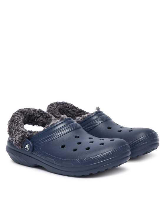 Crocs Pantoletten Crocs Classic Fleece Lined Clog Quartz 211396 Dunkelblau