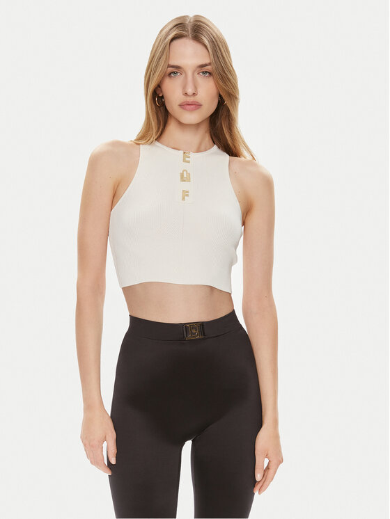 Elisabetta Franchi Elisabetta Franchi Τοπ TK-06B-42E2-V220 Εκρού Slim Fit