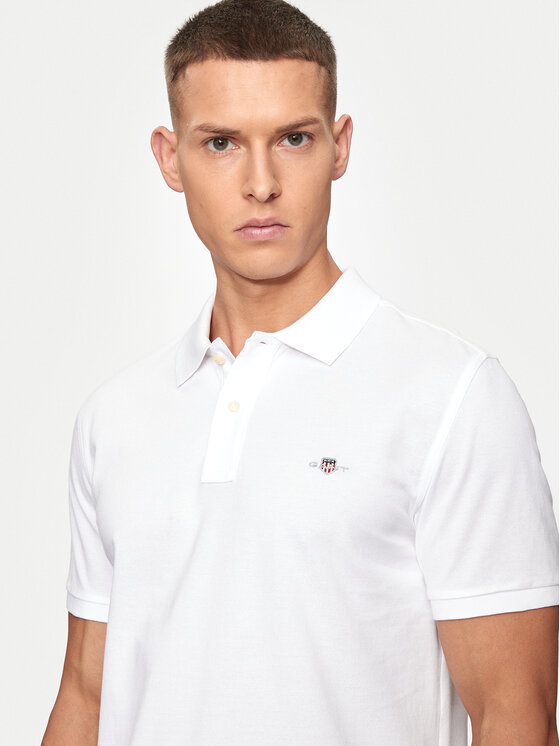 Gant Gant Polo marškinėliai Shield 2220 Balta Slim Fit