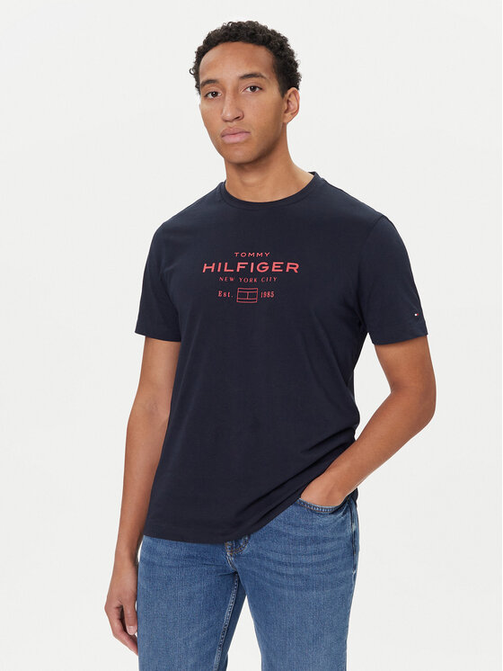 Tommy Hilfiger Tommy Hilfiger Camiseta Stack Graphic MW0MW40002 Azul marino Regular Fit