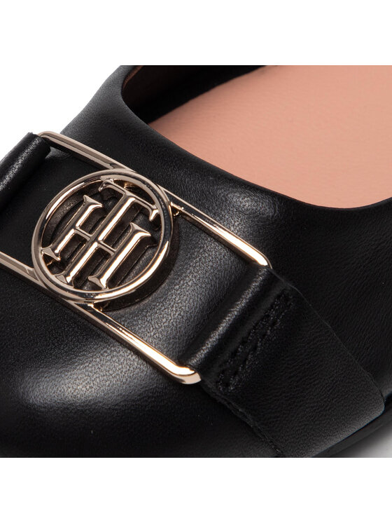 Tommy Hilfiger Balerini Tommy Hilfiger Th Essential Leather Ballerina FW0FW06096 Negru