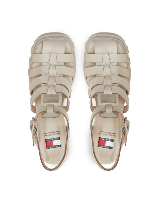 Tommy Jeans Sandali Tommy Jeans Tjw Heel Fisherman Sandal EN0EN02458 Beige