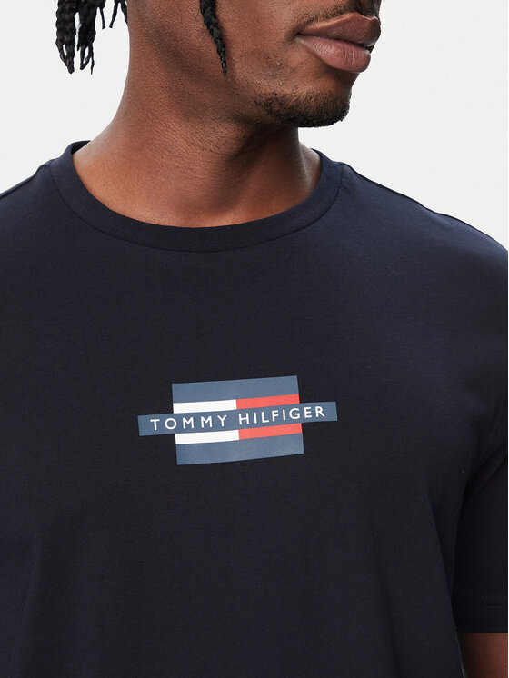 Tommy Hilfiger Tommy Hilfiger T-Shirt Flag Box MW0MW38636 Σκούρο μπλε Regular Fit
